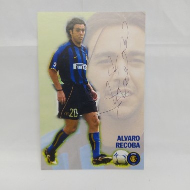 Cartolina del calciatore Alvaro Recoba con autografo. Buone condizioni