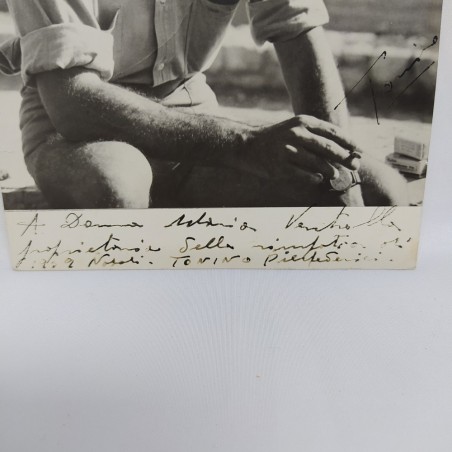 Foto autografata dell'attore Antonio Pierfederici con dedica. Macchie sul retro