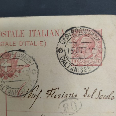 Lettera attribuita a Napoleone Colajanni datata 1912, cartolina 14x9 cm, macchie