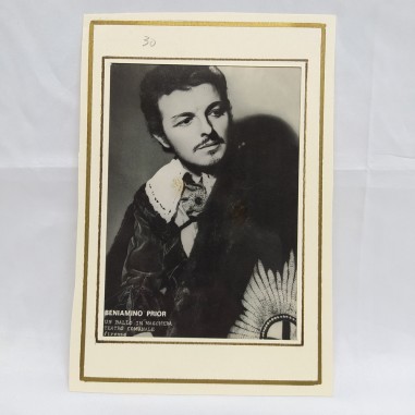 Foto autografata del cantante lirico Beniamino Prior con passe partout