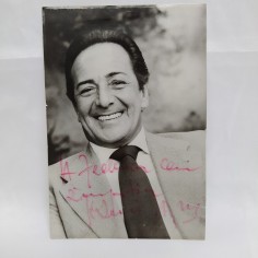 Foto autografata dell'attore Gianni Agus con dedica poco leggibile, 15x10 cm