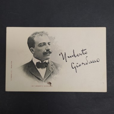 Cartolina con foto autografata del Maestro e compositore Umberto Giordano