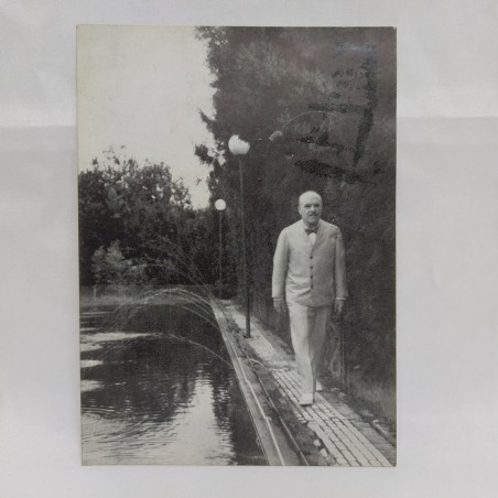 Cartolina con foto autografata dall'editore Corrado Tedeschi - Nuova enigmistica