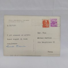 Cartolina con foto autografata dall'editore Corrado Tedeschi - Nuova enigmistica 2