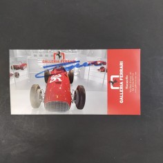 Autografo di Niki Lauda su biglietto Galleria Ferrari. Ingrigimento sul retro 2