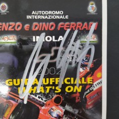 Autografo del pilota Schumacher su libretto del Circuito di Imola 2002. Buono 2