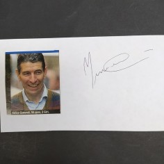 Ritaglio di giornale con l'autografo del ciclista Felice Gimondi. Buono 2