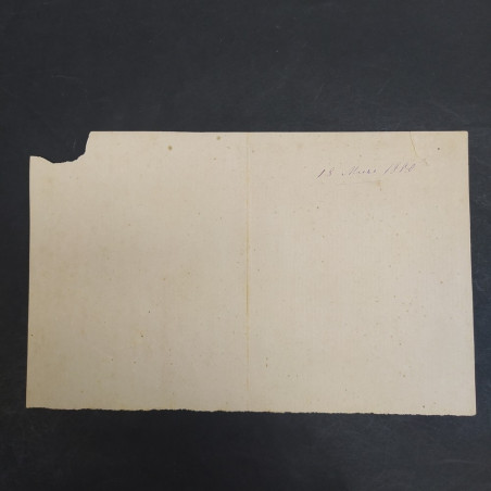 Lettera di Francesco Crispi in carta intestata e datata 1880. Strappo