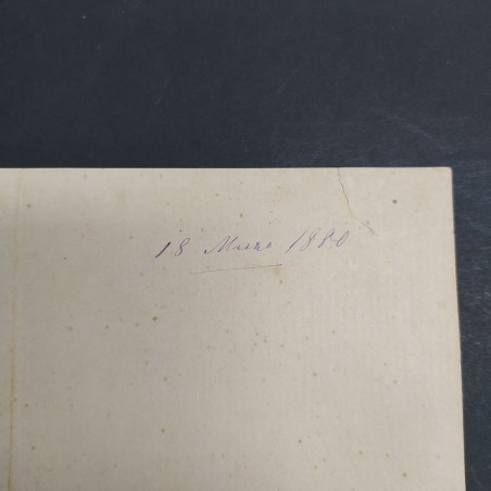Lettera di Francesco Crispi in carta intestata e datata 1880. Strappo