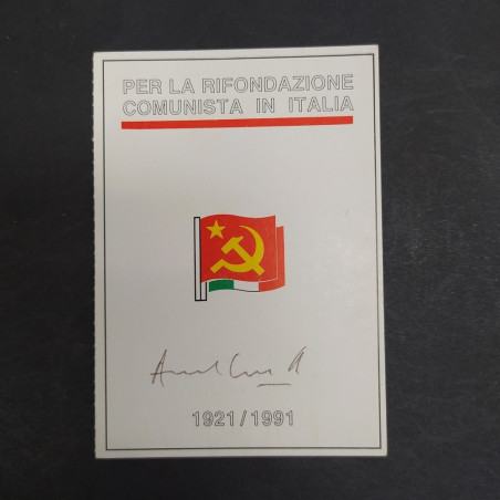 Tessera del Partito Comunista di Romani Nazzareno 1991. Buone condizioni