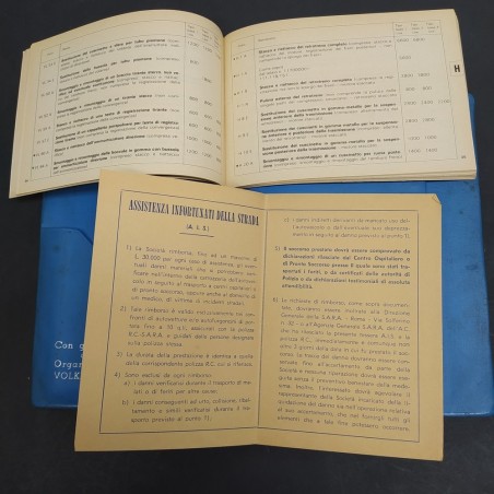 Portadocumenti Volkswagen con Listino prezzi manodopera 1970 e Tessera AIS