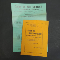 Regolamento del Trofeo dei mille chilometri 1928 con modulo d'iscrizione