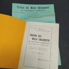 Regolamento del Trofeo dei mille chilometri 1928 con modulo d'iscrizione 2