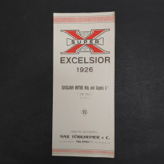 Catalogo motocicletta Excelsior Super X e Super Sport 1926. Buone condizioni