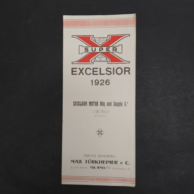 Catalogo motocicletta Excelsior Super X e Super Sport 1926. Buone condizioni