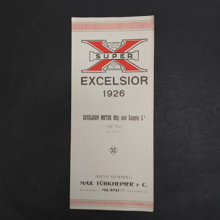 Catalogo motocicletta Excelsior Super X e Super Sport 1926. Buone condizioni