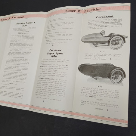 Catalogo motocicletta Excelsior Super X e Super Sport 1926. Buone condizioni