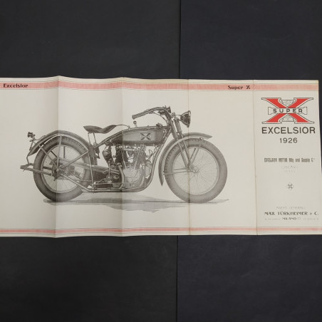 Catalogo motocicletta Excelsior Super X e Super Sport 1926. Buone condizioni