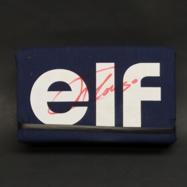 Cuscino promozionale Elf con autografo di Alonso su Renault. Macchie