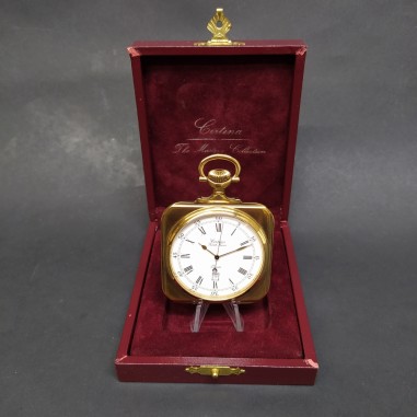 Orologio da tasca Certina Kurth Frères in quarzo inusato in cofanetto. Scheggia