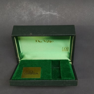 Cofanetto per orologio Omega De Ville color verde con targhetta ben conservato