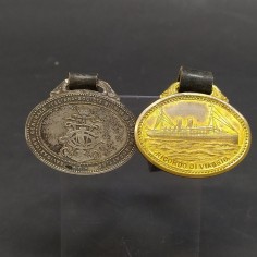 Medaglia Ricordo di viaggio società Florio e Rubattino in metallo giallo 2