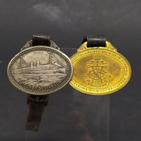 Medaglia Ricordo di viaggio società Florio e Rubattino in metallo giallo