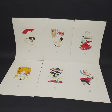 Lotto di 6 stampe Ferrari Centro Culturale GT Giovanni Taddia, 50x34,5 cm
