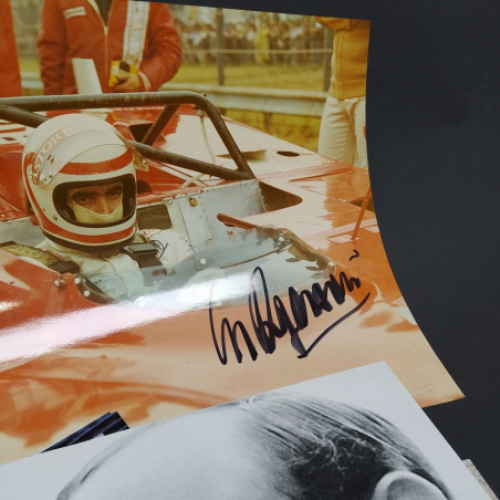 Lotto di 36 foto di F1 alcune con autografi, misure varie ben conservate