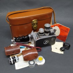 Cinepresa Bolex Paillard H8 con accessori, documenti e borsa in pelle. Buono 2