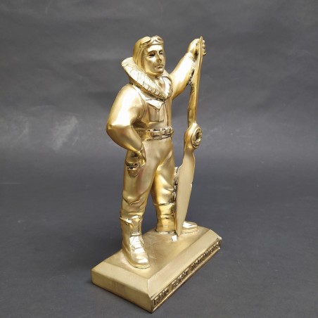 Statuetta in resina di pilota con elica Raid Flight Instruments. Elica riparata