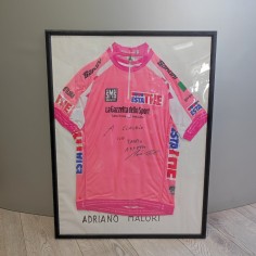 Maglia rosa ciclismo Giro d'Italia con autografo originale Adriano Malori