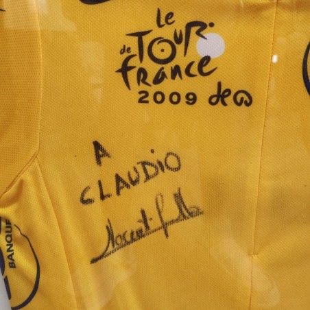 Maglia gialla ciclismo tour de France con autografo originale Rinaldo Nocentini