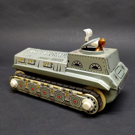 Anti-aircraft tank cinese giocattolo in latta Gyro Action a batteria con cingoli