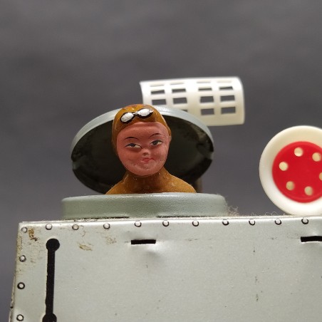 Anti-aircraft tank cinese giocattolo in latta Gyro Action a batteria con cingoli