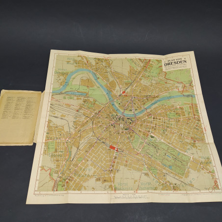 Mappa tascabile della città di Dresda - Kleiner plan von Dresden, inizi '900