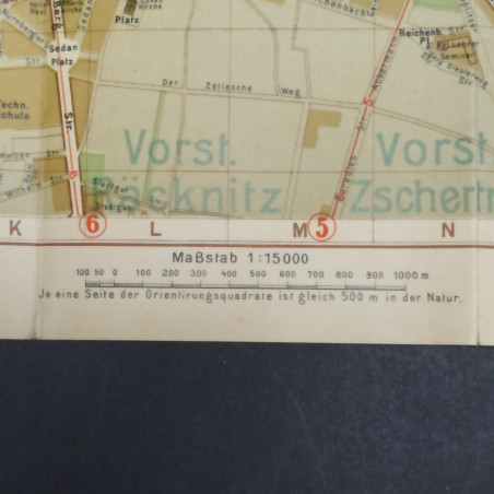 Mappa tascabile della città di Dresda - Kleiner plan von Dresden, inizi '900