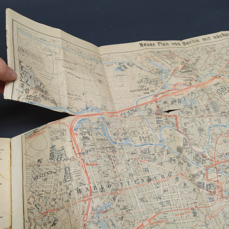 Mappa tascabile di Berlino e guida della città,1917/18 Berlin kleine Ausgabe
