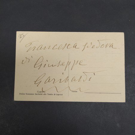 Cartolina ritraente Francesca Armosino vedova di Giuseppe Garibaldi, fine '800