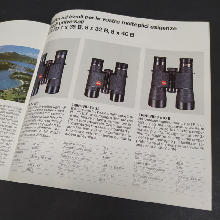 Catalogo di binocoli Leitz Trinovid 1982 ben conservato con piccole sbiaditure