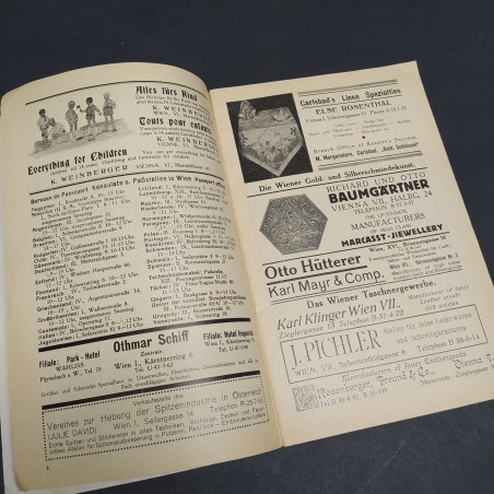 Guida turistica per stranieri a Vienna in tedesco, francese, inglese 1930