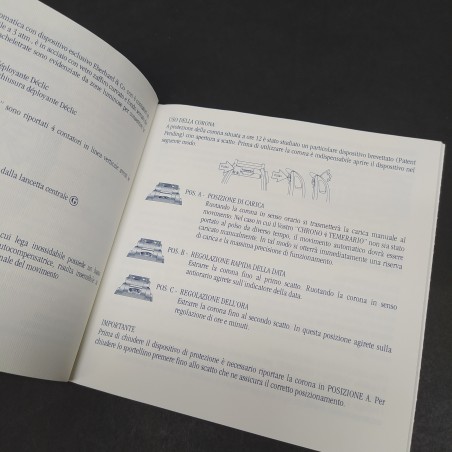 Libretto e garanzia di un orologio Eberhard Chrono 4 Temerario. Buone condizioni