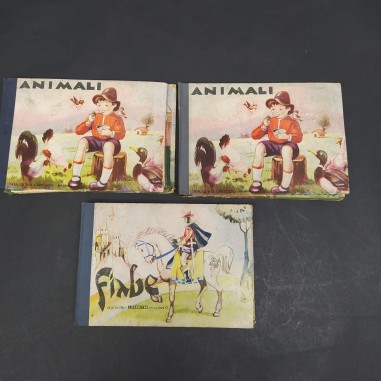 Lotto di 3 albi illustrati fustellati snodati per bambini anni '40, ill.Galbiati
