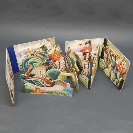 Lotto di 3 albi illustrati fustellati snodati per bambini anni '40, ill.Galbiati