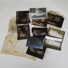 Negativi fotografici e cartoline di vetture Lancia storiche, vari modelli