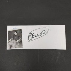 Ritaglio di giornale con foto del ciclista Bartali e autografo stampato