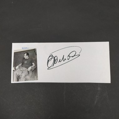 Ritaglio di giornale con foto del ciclista Bartali e autografo stampato
