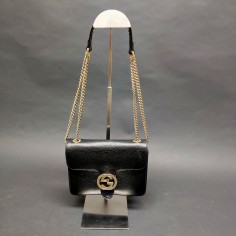 Borsetta a spalla Gucci Interlocking pelle nera