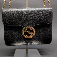 Borsetta a spalla Gucci Interlocking pelle nera 2