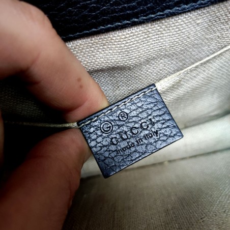 Borsetta a spalla Gucci Interlocking pelle nera